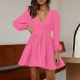 thumbnail image 1 of Mini Dress Deep V Sexy Dress Long Sleeve Dress For Women A Line High Waisted Casual Flowy Dress Ruffle Maxi Dress Flowing Dresses for Women Cute Summer Outfits for Women Wrap Dress for Women Summer, 1 of 4