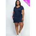 thumbnail image 1 of Mini Dress with Cap Sleeves and Pockets in Plus Size, 1 of 10
