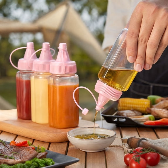 Mini Dressing Bottles Portable Leak-Proof Condiment Bottles for Condiment Storage Kitchen Use General Users