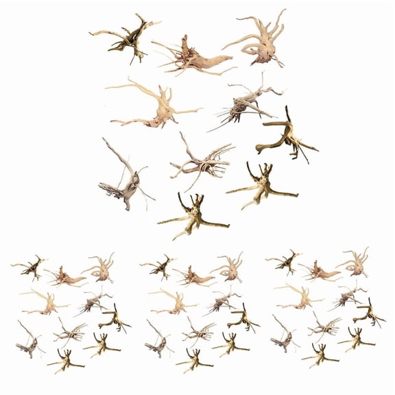 Mini Driftwood for Aquarium Natural Wood Branches Fish Tank Decorations Reptiles Tree Trunk Driftwood Assorted(40 Pack),40 x Wood Fish Tank Driftwood,Natural wood color