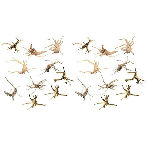 Mini Driftwood for Aquarium Natural Wood Branches Fish Tank Decorations Tree Trunk Driftwood Assorted(20 Pack)