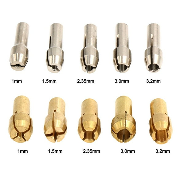 Mini Drill Chucks 10 Pcs Set with 1.0mm-3.2mm Clamping Range, 4.2mm Shank Collet Adapter for Rotary Tools