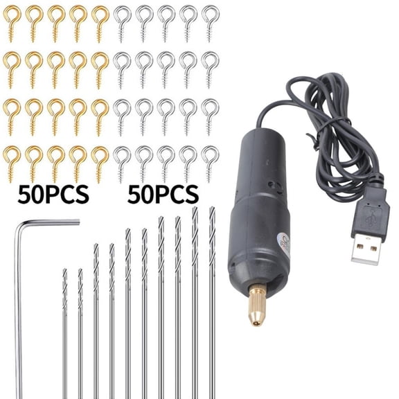 Electric Hand Drill Tools Set for Resin Casting , Electrical Pin Vise with 10 Pieces Drill Bits (0.8 to 1.2 mm)