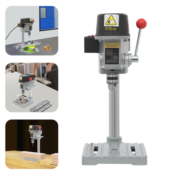 Mini Drill Press, 340W 110V 3-Speed 16000 rpm Benchtop Pillar Drill Press Portable Electric Bench Wood Drilling Variable Speed Press for Metal Wooden Jewelry DIY and Crafts