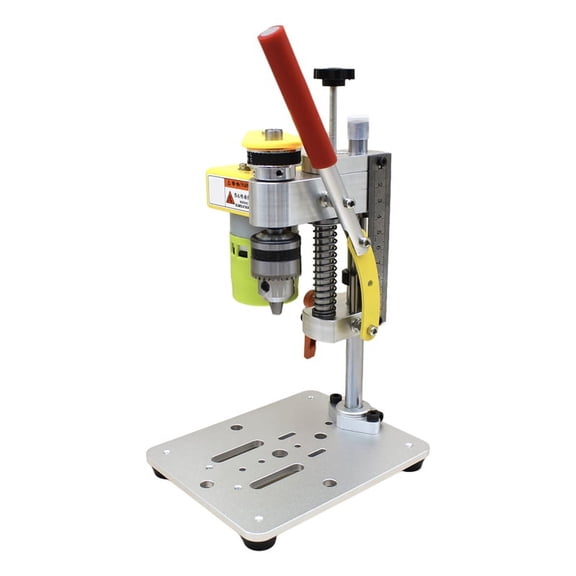 Mini Drill Table Driller B10 Chuck Table Drilling Machine 795 Motor Metal Wooden Jade DIY Crafts Tool,1 x Mini Machine 1 set x accessories,Silver