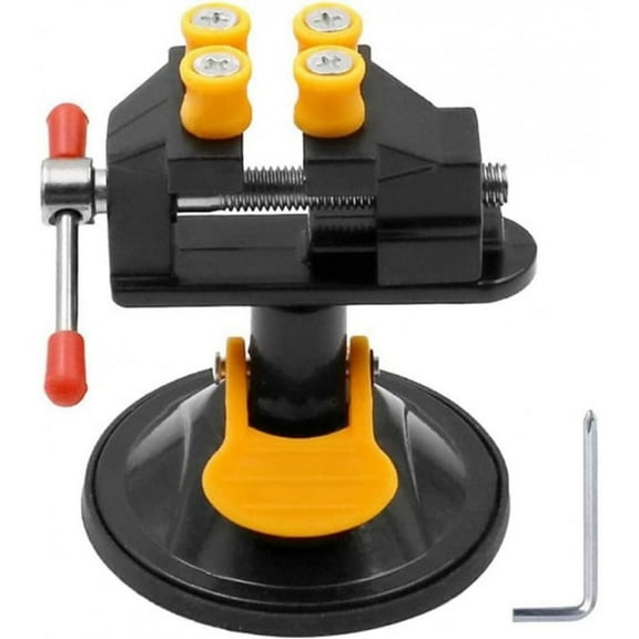 Mini Drill Press Vise With Suction Cup, 360 Rotatable Adjustable Table Vise, Table Bench Vice Clip On Tool For Jewelry Nuclear DIY Craft Sculpture