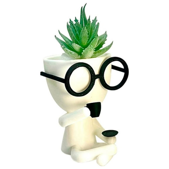 Mini Drinking Succulent Planters, Coffee Figurine Plant Pots, Resin Time Small Flower Planter for Coffee Lovers Gift and Bar Table Cute Planter Decor