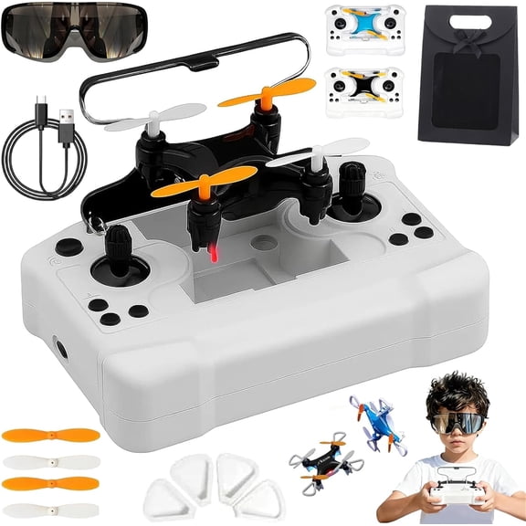 Mini Drone Beginner-Friendly Stunt Flyer, All-Ages Mini Drone with Easy Stunt Flights & 360° Tricks, Remote Little Aerobatic 4-Axis Drone with LED Light & Propeller Protection & Altitude Hold (Black)