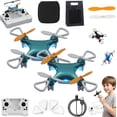 thumbnail image 1 of Mini Drone Beginner-Friendly Stunt Flyer, Beginner Friendly Stunt Flyer, 2025 Mini Unmanned Small Four-Axis Remote Control Aircraft, 360° Rotating with LED& Altitude Hold, for All-Ages (Blue*2), 1 of 15