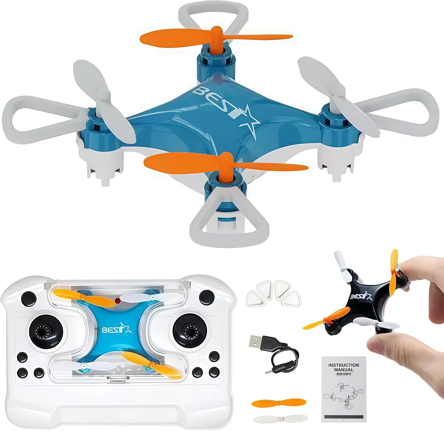 Mini Drone Beginner with Easy Stunt Flights & 360° Tricks, LED Light & Propeller Protection, Rechargeable All-Ages Beginner-Friendly Mini Drone