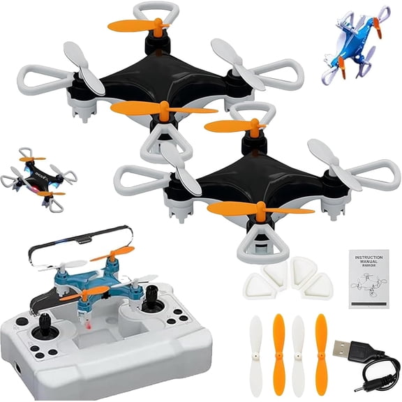Mini Drone Beginner，with Easy Stunt Flights & 360° Tricks - Perfect Beginner-Friendly Flyer, Mini Drone for Beginners with Led & Altitude Hold & Propeller Protection（Black/blue）