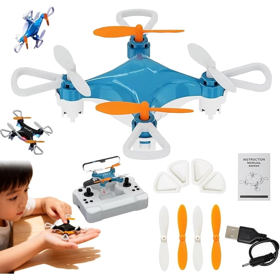 Mini Drone Beginner,with Easy Stunt Flights & 360° Tricks - Perfect Beginner-Friendly Flyer, Mini Drone for Beginners with Led & Altitude Hold & Propeller Protection(Black/blue)