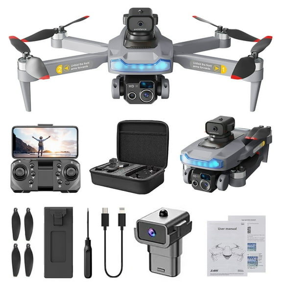 Mini Drone with Camera, WiFi FPV Drone With 4K HD ESC Camera Altitude Hold Mode Foldable RC Drone Quadcopter Fly, Route Fly, Altitude Hold, Headless Mode