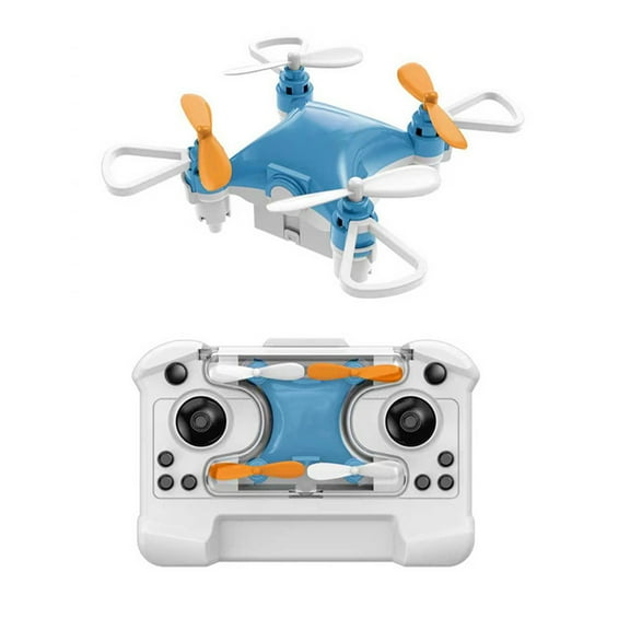 Mini Drone Toy Remote Control, Stunt Glowing Drone with Propeller Protection, Altitude Hold Quadcopter, Rechargeable Plane Toys for All Ages （Blue）