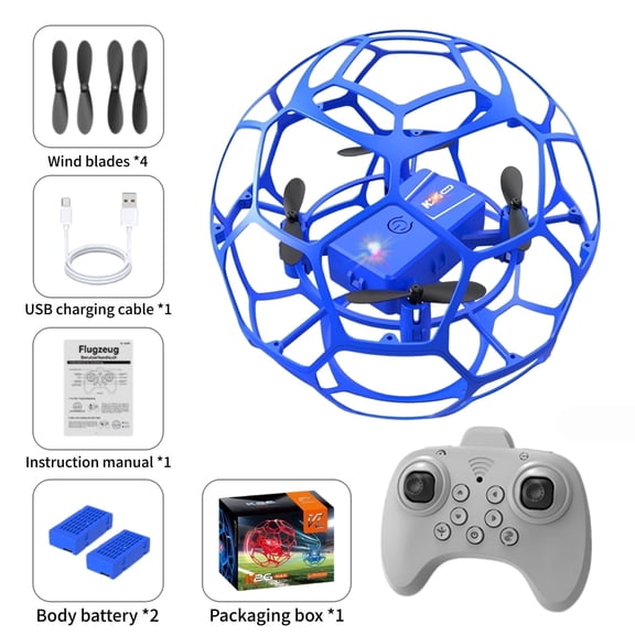 Mini Drone with 2 Batteries, RC Quadcopter 30 Mins Long Flight Time, Full Cage Safety Design,Blue