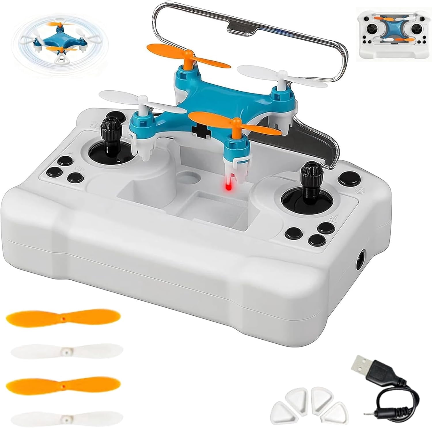 Mini Drone with Easy Stunt Flights & 360° Tricks – Beginner-Friendly Quadcopter with LED Altitude Hold Propeller Protection for Kids Indoor Outdoor