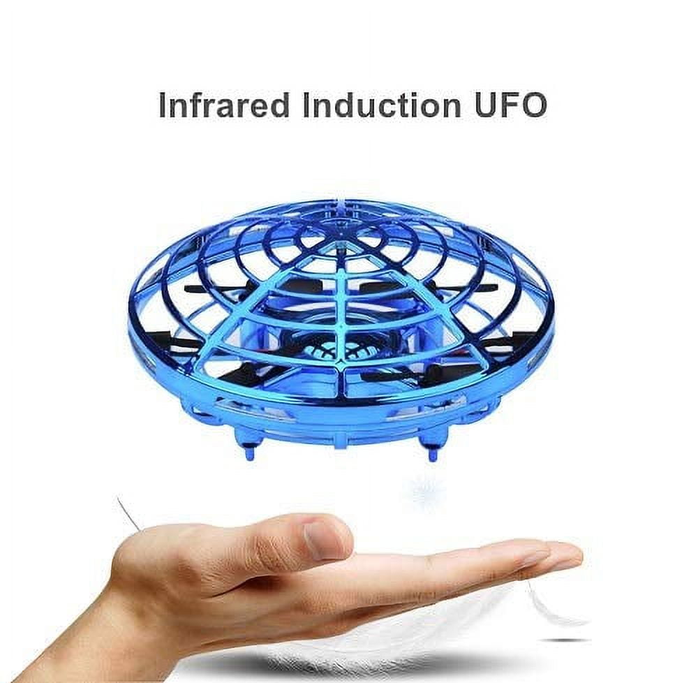 IXIR Mini Drones for Kids & Adults, RC UFO Helicopter with LED Lights, Hand Operated Easy Indoor Outdoor Small Orb Flying Ball Drone Toys Gifts for Beginners, Boys & Girls(Blue)