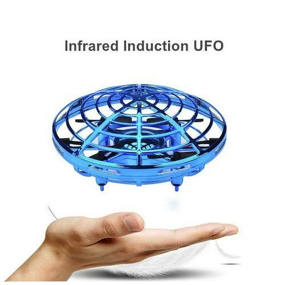 Mini Drones for Kids & Adults, RC UFO Helicopter with LED Lights, Hand Operated Easy Indoor Outdoor Small Orb Flying Ball Drone Toys Gifts for Beginners, Boys & Girls(Blue)
