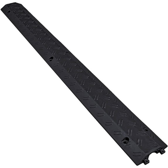 Mini Drop Trak Cable & Hose Protector - Channel Size: 1"W x 0.5"H - Black - 2 Pack