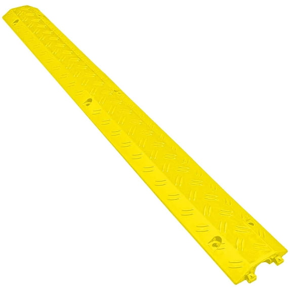 Mini Drop Trak Cable & Hose Protector - Channel Size: 1"W x 0.5"H - Yellow - 3 Pack