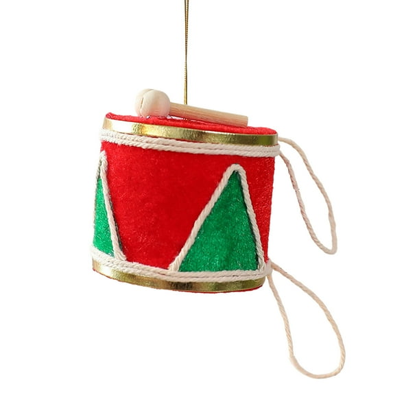 Mini Drum Christmas Tree Hanging Ornaments, Personalized Holiday Wedding New Year Party Christmas Decor, 2.56"x2.17"