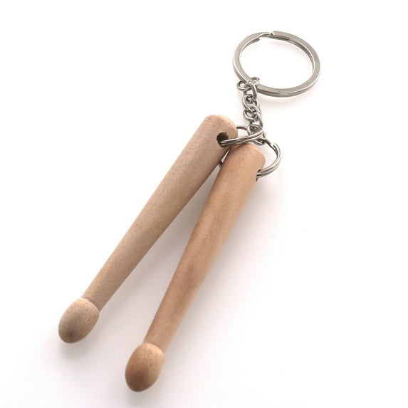 Mini Drumstick Keychain Wooden Drum Stick Buckle Ring Key Chain Gadget Jewelry Gifts for Birthday Holiday