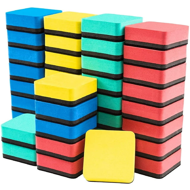 Mini Dry Erase Erasers Dry Erase Erasers, 40 Pack Whiteboard