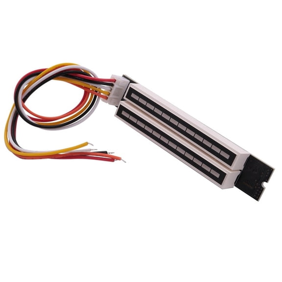 Mini Dual 12 Level Indicator VU Meter Stereo Amplifier Board Adjustable Light Speed Board with AGC Mode, DIY KITS,1 * Level indicator 1 * line(Random colors,(Not accept the designation),Black