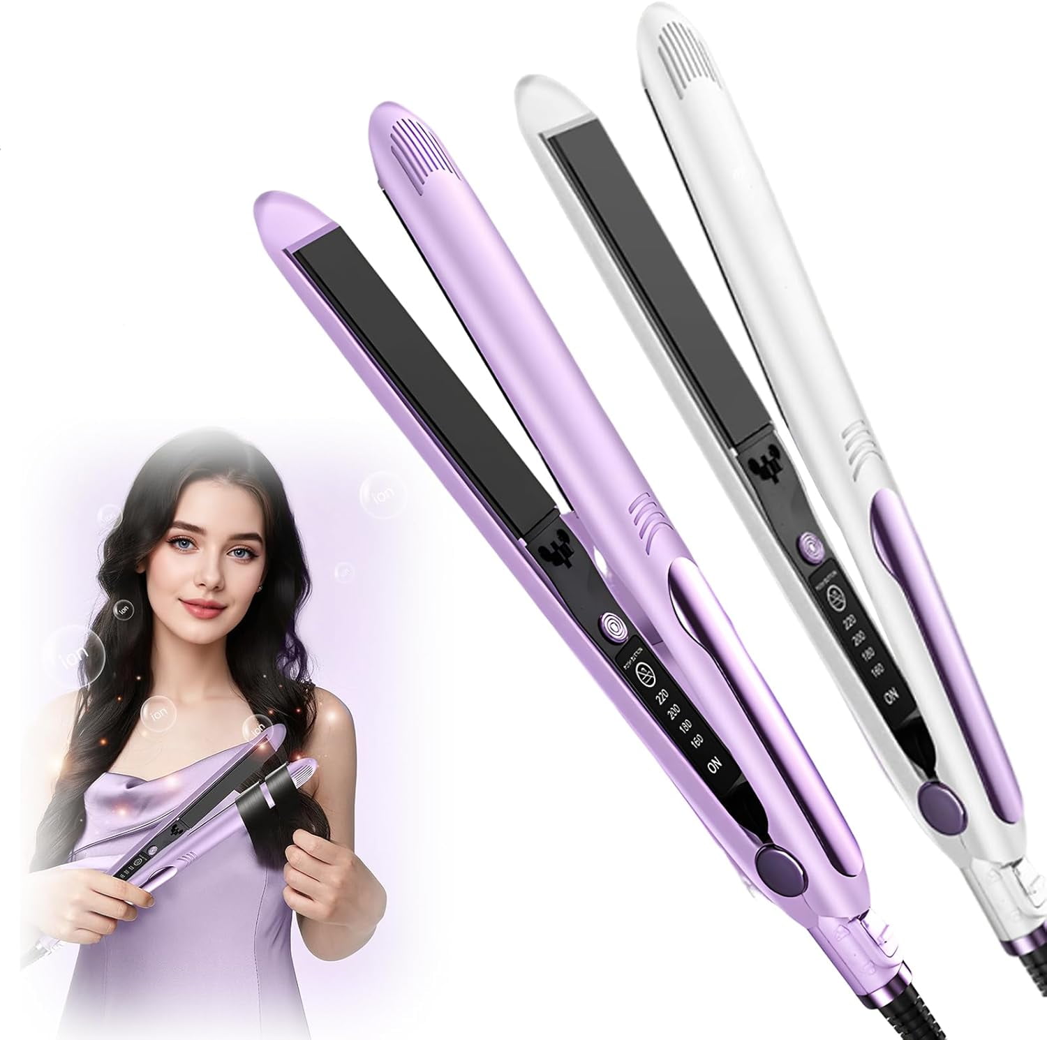Mini Dual Purpose Curling Iron, 2025 Upgraded 2 in 1 Small Curling