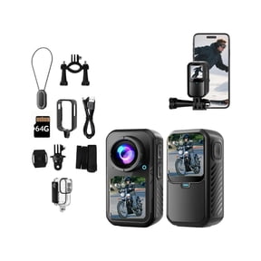 Mini Dual Screen Sports Camera 5K Thumb Action Camera,Wearable on Chest for POV Shooting with EIS StabilizationWiFi Remote Control 130Wide for Running Cycling Swimming Hiking Adventures (64GB)