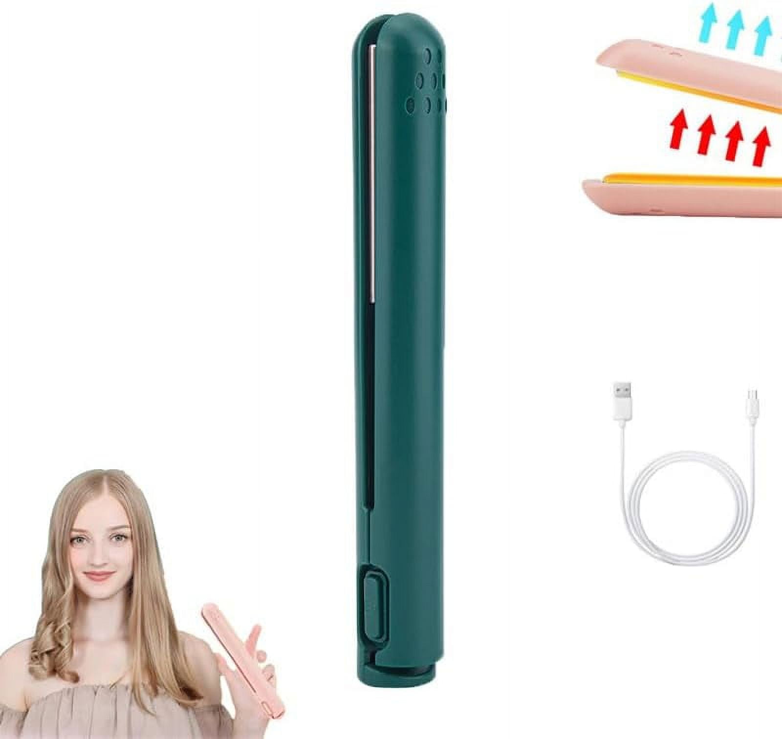 Mini Dualpurpose Curling Iron, 2024 Upgrade 2in1 USB Hair