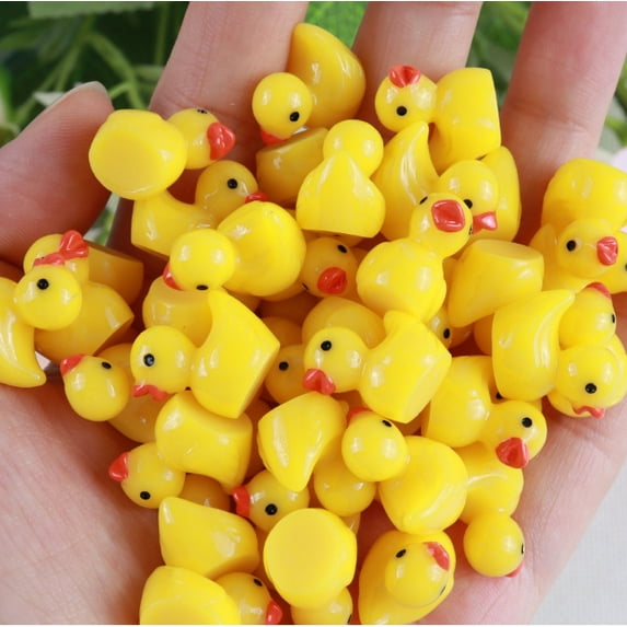 Mini Ducks 300 Pack Tiny Glow in the Dark Duck Figurines Bulk for Miniature Dollhouse Decor Accessories Garden Aquarium Potted Ornament Party Toys DIY Charms Office Classroom Activity