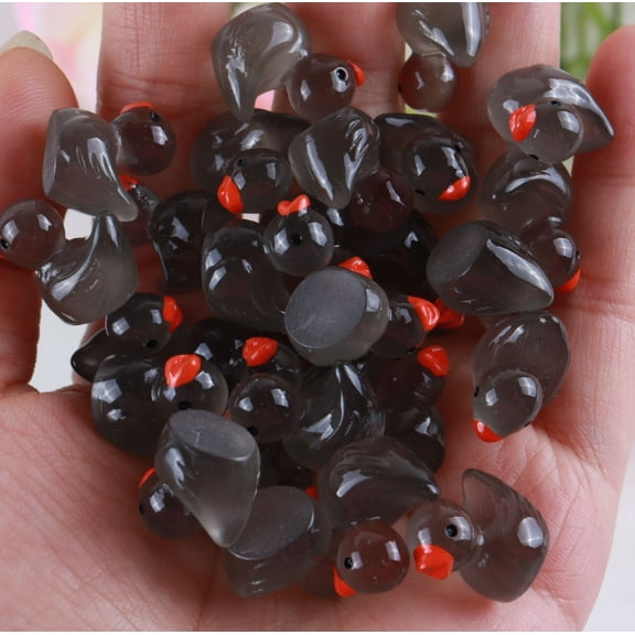 Mini Ducks 300 Pack Tiny Glow in the Dark Duck Figurines Bulk for Miniature Dollhouse Decor Accessories Garden Aquarium Potted Ornament Party Toys DIY Charms Office Classroom Activity