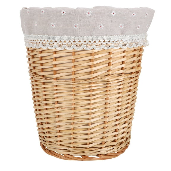 GOOHOCHY Beige Straw Woven Storage Basket for Laundry Organization MultiPurpose Use Spacesaving Design 13.5 in