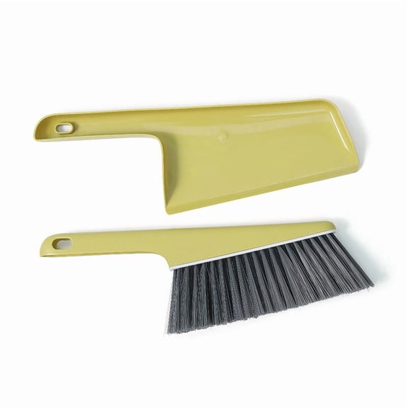 Mini Dustpan and Brush Set, Fine Bristle Hand Sweeper for Desktop Floor Couch Crumbs, Compact Cleaning Kit with Hanging Hole for Home Office Dorm