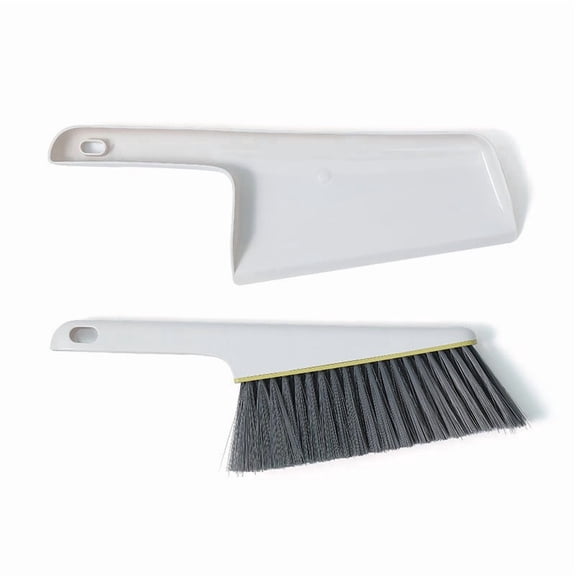 Mini Dustpan and Brush Set, Fine Bristle Hand Sweeper for Desktop Floor Couch Crumbs, Compact Cleaning Kit with Hanging Hole for Home Office Dorm