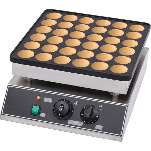 Mini Dutch Pancake Baker Maker, Commercial Electric Nonstick 36Pcs 1.9Inch Poffertje Mini Pancake Maker Stainless Steel for Restaurants, Cafes Shops