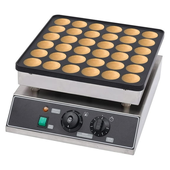 Mini Dutch Pancake Baker Maker, Electric Nonstick 36Pcs 1.9Inch Poffertje Mini Pancake Maker Stainless Steel for Restaurants, Cafes Shops