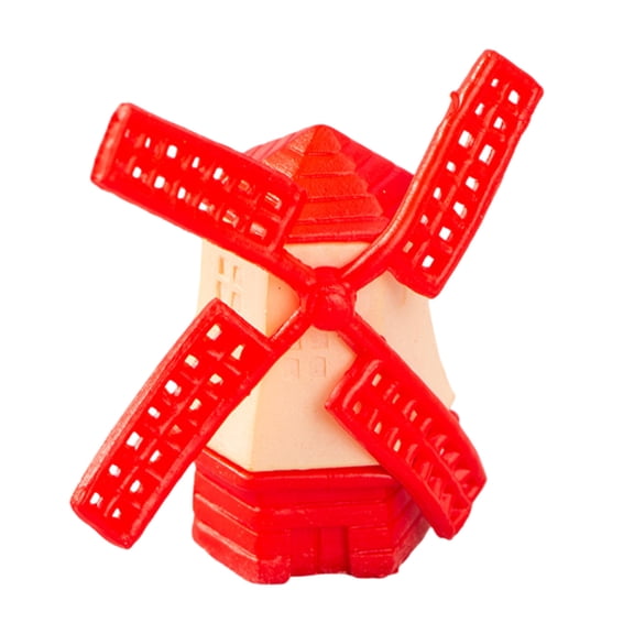Mini Dutch Windmill Ornament, Colorful Desktop Decor for Home, Patio and Garden