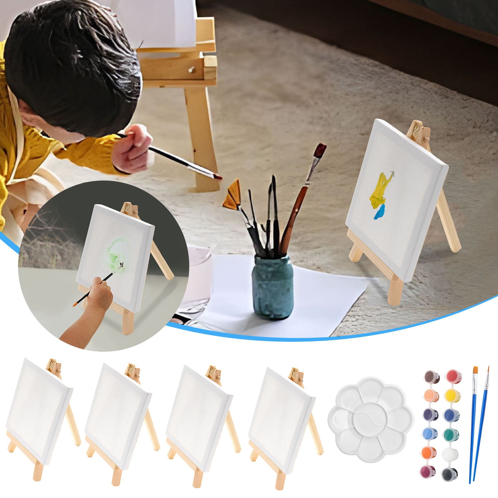 Mini Easel Easel Set 23 Piece Children Beginners Acrylic Oil Paint