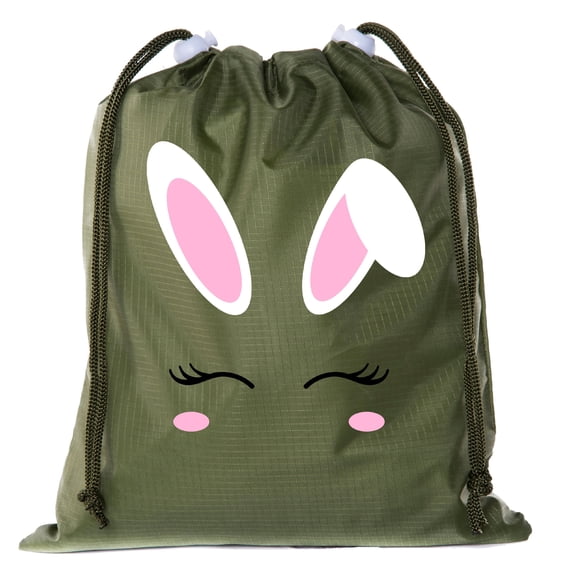 Mini Easter Basket Bags, Bulk Drawstring Cinch Sacks, Mini Easter Bunny Bags - Bunny Face