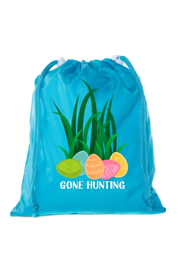 Mini Easter Basket Bags, Bulk Drawstring Cinch Sacks, Mini Easter Bunny Bags - Gone Hunting