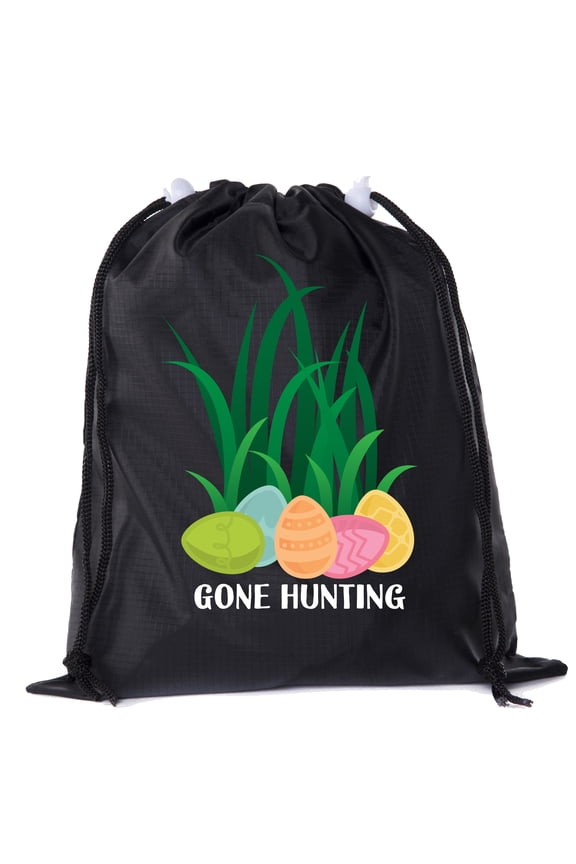 Mini Easter Basket Bags, Bulk Drawstring Cinch Sacks, Mini Easter Bunny Bags - Gone Hunting