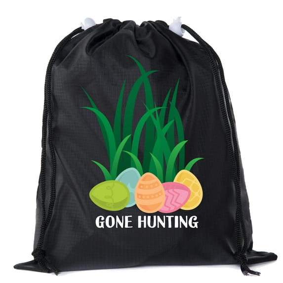 Mini Easter Basket Bags, Bulk Drawstring Cinch Sacks, Mini Easter Bunny Bags - Gone Hunting