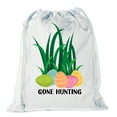 thumbnail image 1 of Mini Easter Basket Bags, Bulk Drawstring Cinch Sacks, Mini Easter Bunny Bags - Gone Hunting, 1 of 2
