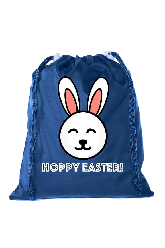 Mini Easter Basket Bags, Bulk Drawstring Cinch Sacks, Mini Easter Bunny Bags - Hoppy Easter