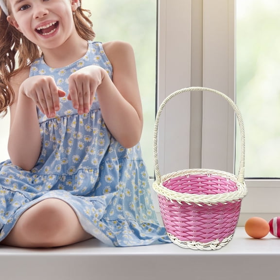 Mini Easter Baskets for Crafts, Mini Rattan Picnic Basket, Empty Plastic Easter Basket for Easter Egg Hunt by Hgtduk