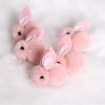 Mini Easter Bunnies 5 Pack Small Plush Rabbits Pastel Spring Decor Table Accents Mantel Vignettes Holiday Display Props Wipeable Seasonal Home Accessories