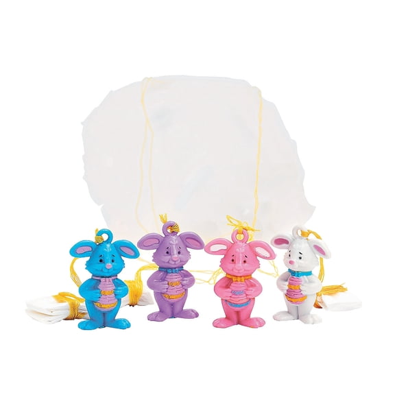 Fun Express - Mini Easter Character ParatroopeR-4dz for Easter - Toys - Character Toys - Wind Ups & Paratroopers - Easter - 48 Pieces