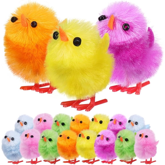 Mini Easter Chicks: 36pcs Fake Pom Chicks, Cute Chenille Easter, Mini Easter Chicks for Easter Egg Bonnet Decoration Small Chicken Figurines for Party Favors Table Decorations DIY Bonnets Crafts